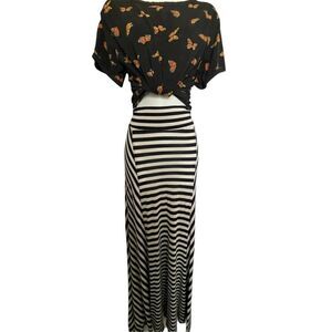 Vibe N Butterfly Print Crop Top Y2K Style